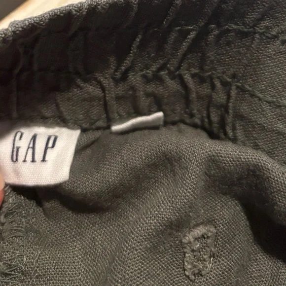 GAP Linen Blend Drawcord Waist Shorts in Dark Olive Green, Size L - Picture 7 of 10